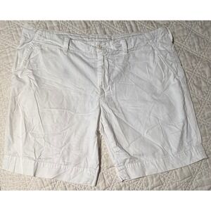 Polo Ralph Lauren Mens White Chino Shorts Cotton Twill Size 42 Flat Front Pony